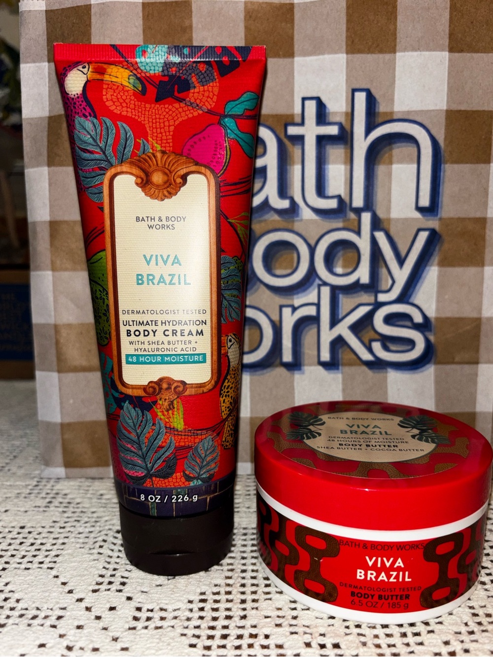(2026) Bath& Body Works Viva Brazil Red Body Cream & Butter Duo